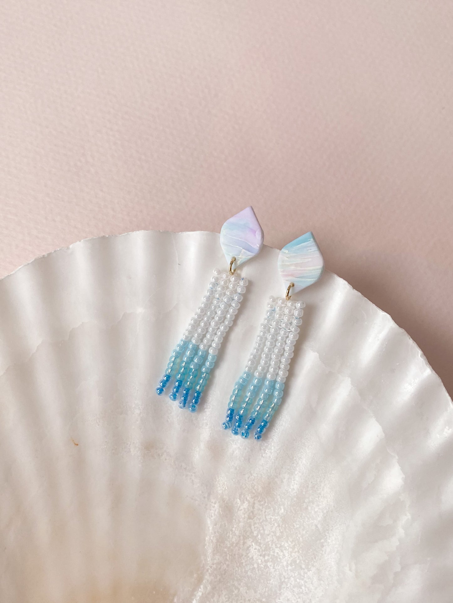 Mariner Handwoven Beaded Fringe Earrings