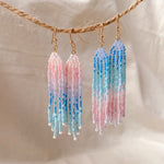 Load image into Gallery viewer, Mermazing Mermaid Handwoven Beaded Fringe Earrings
