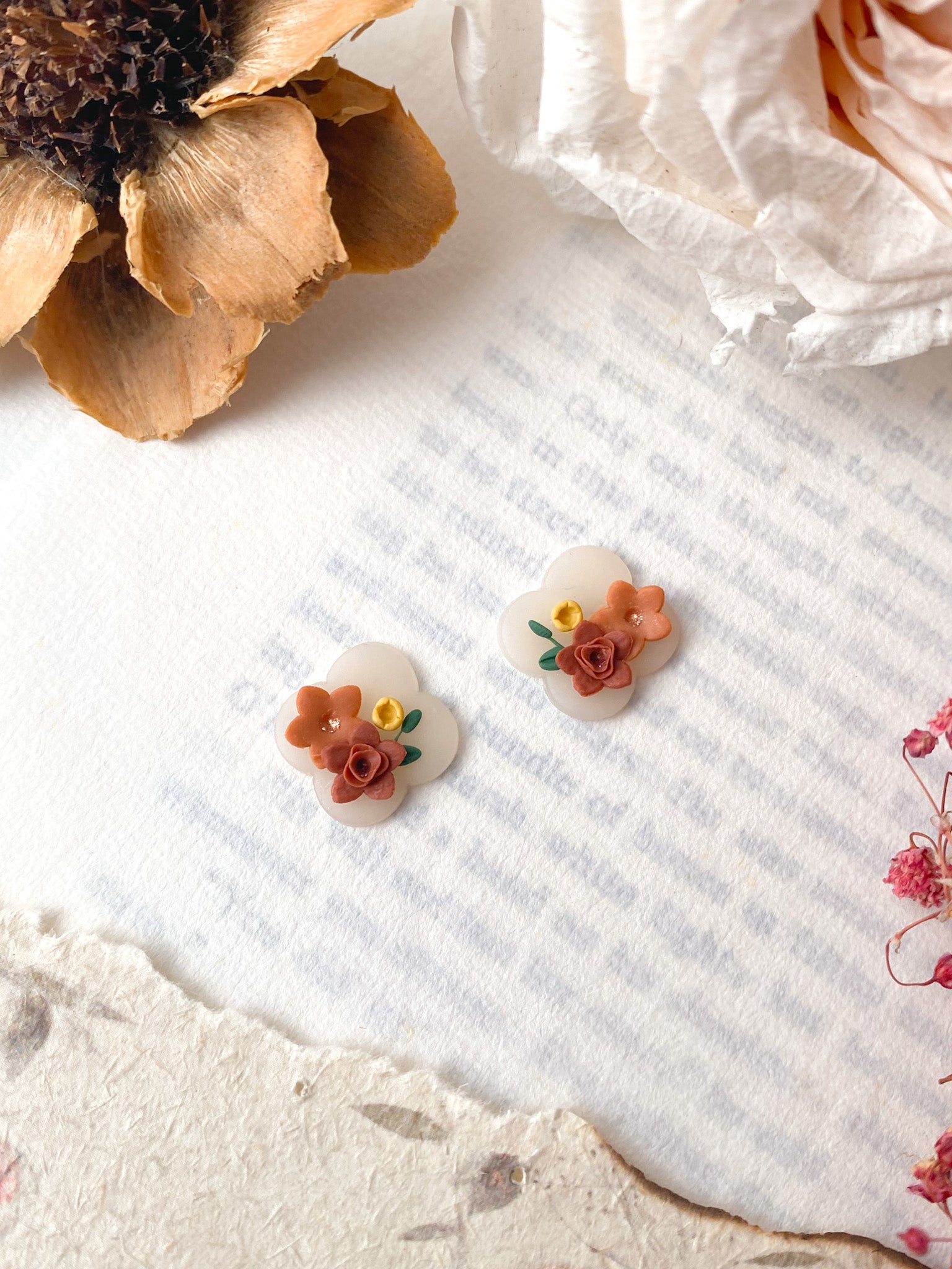 Ruby & Tangerine Studs (2 styles)