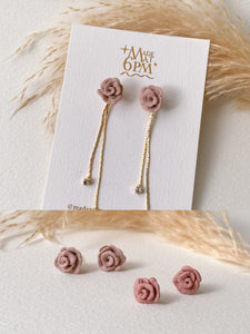 2-Way Rose Earrings / Rose Studs