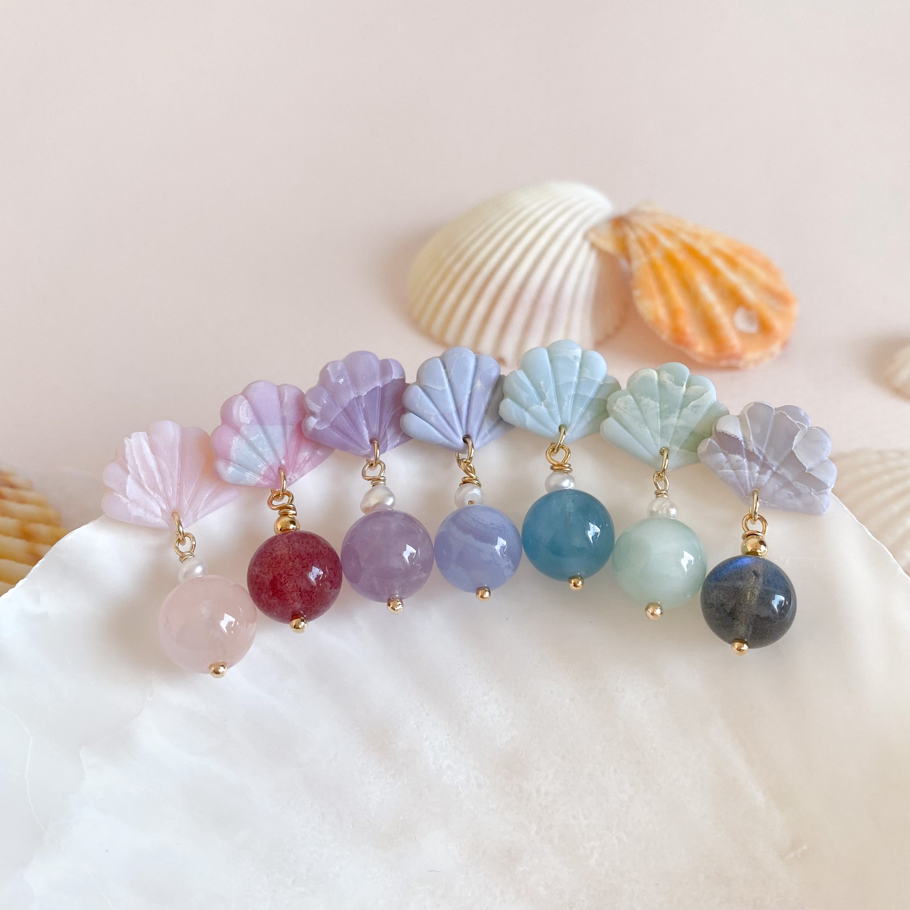 Natural gemstone earrings