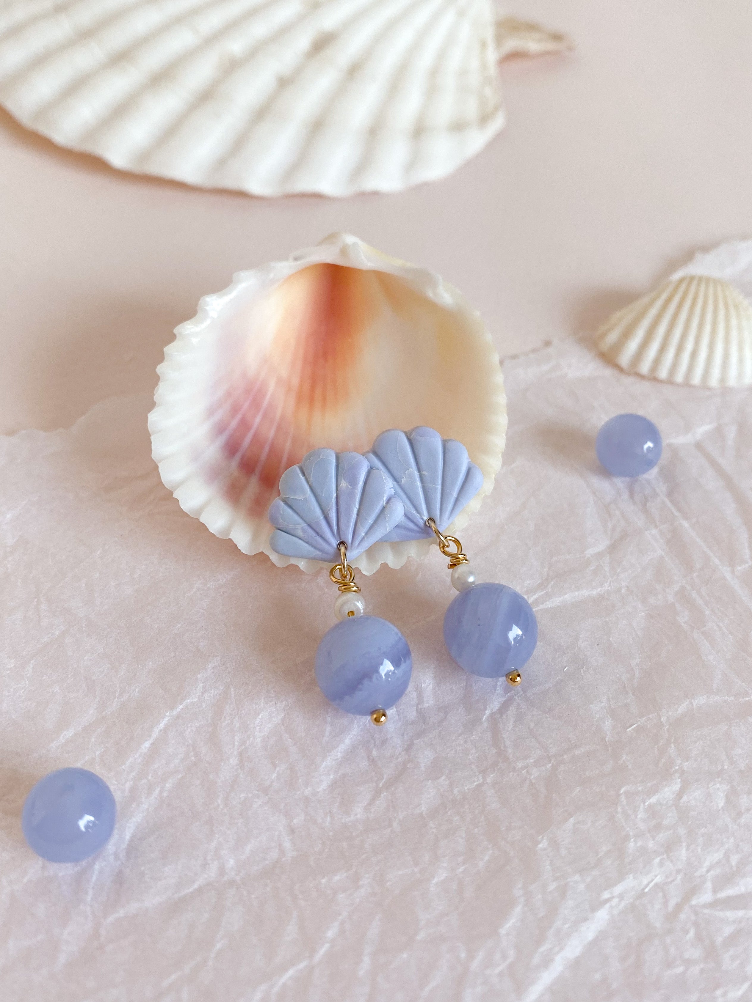 [2nd Pre-order closed] Mermaid Dreams Earrings with natural crystals