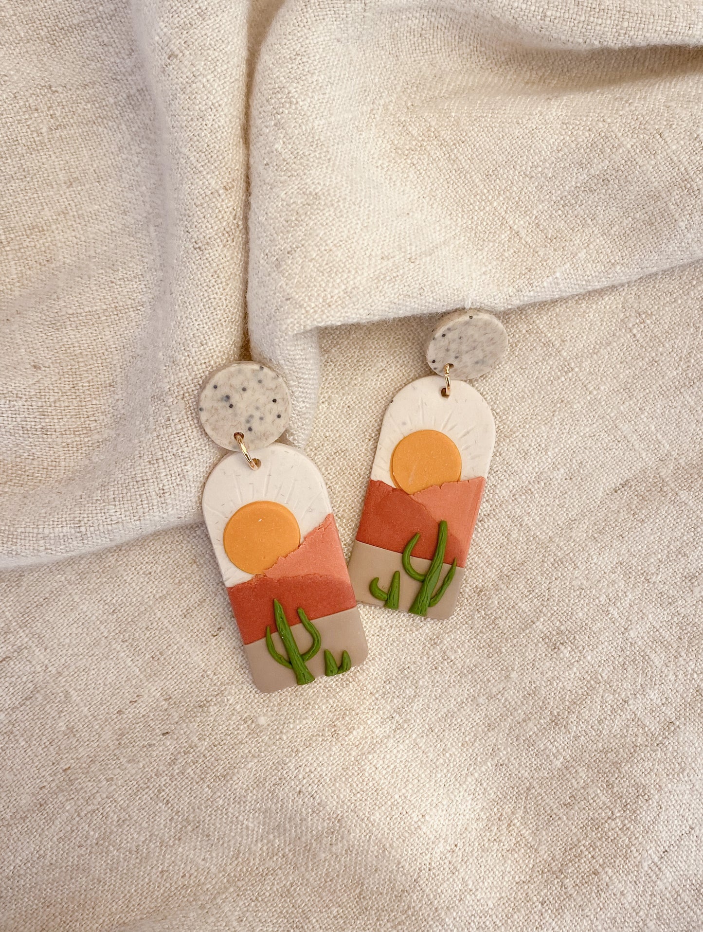 Polymer clay desert earrings