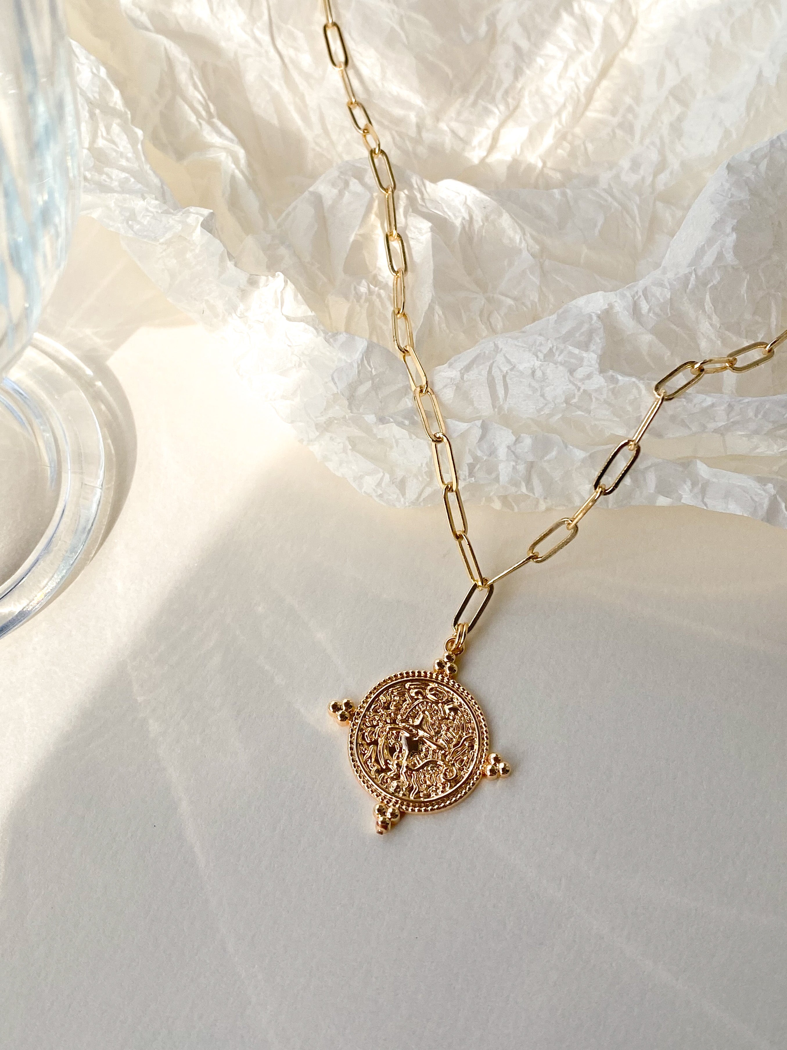 14K Gold-Plated Coin Necklace