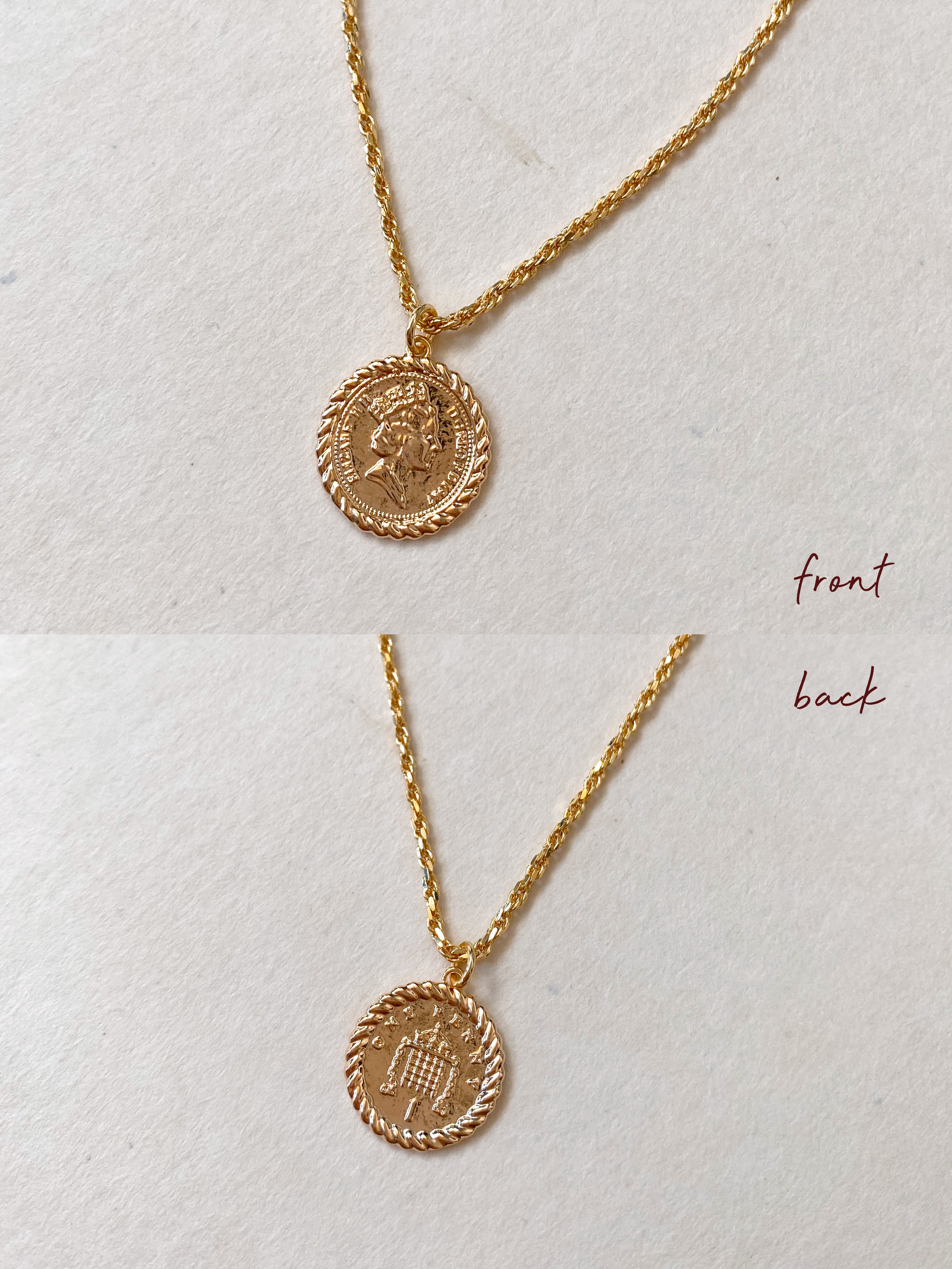 14K Gold-Plated Coin Necklace