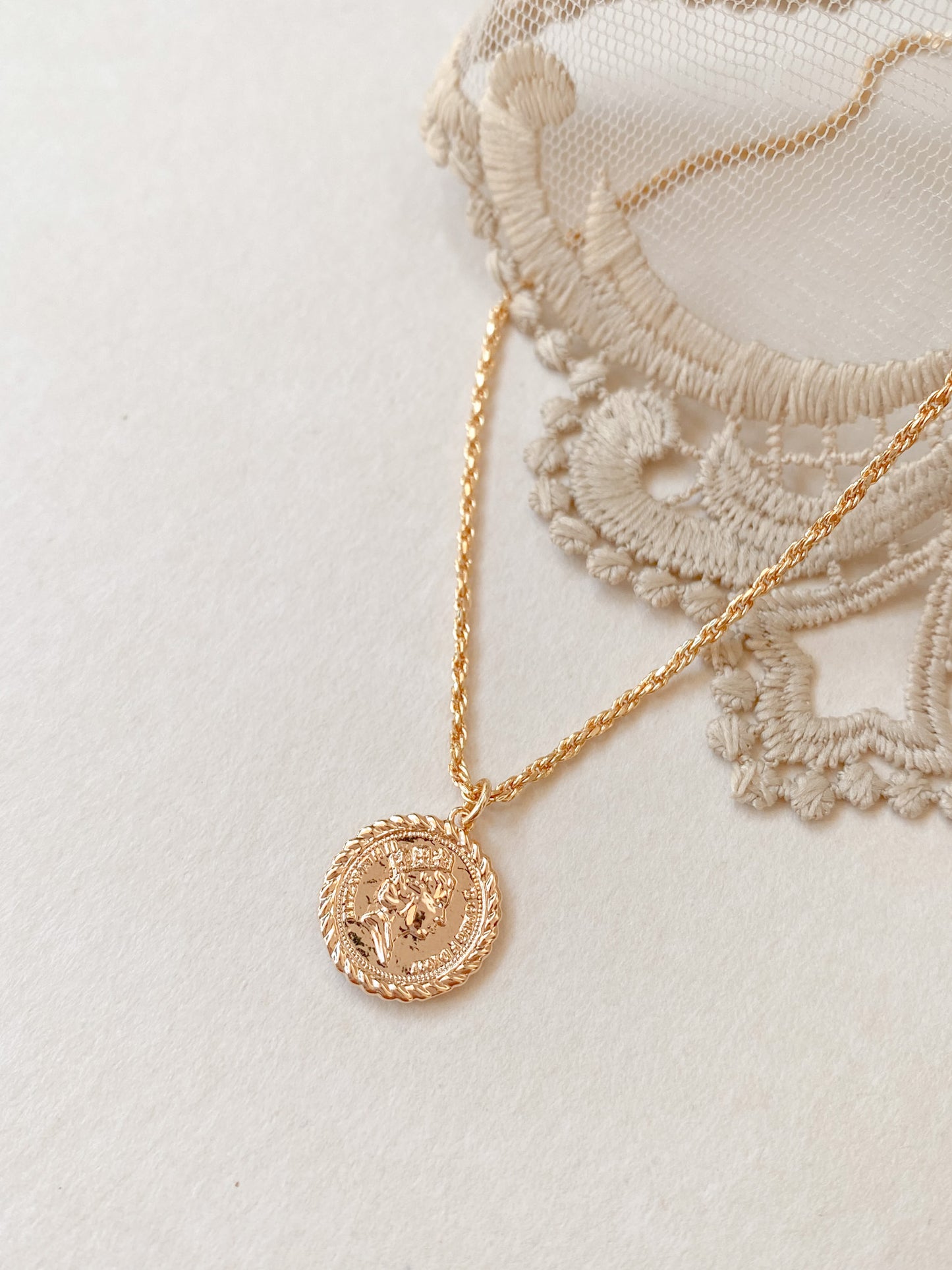 14K Gold-Plated Coin Necklace