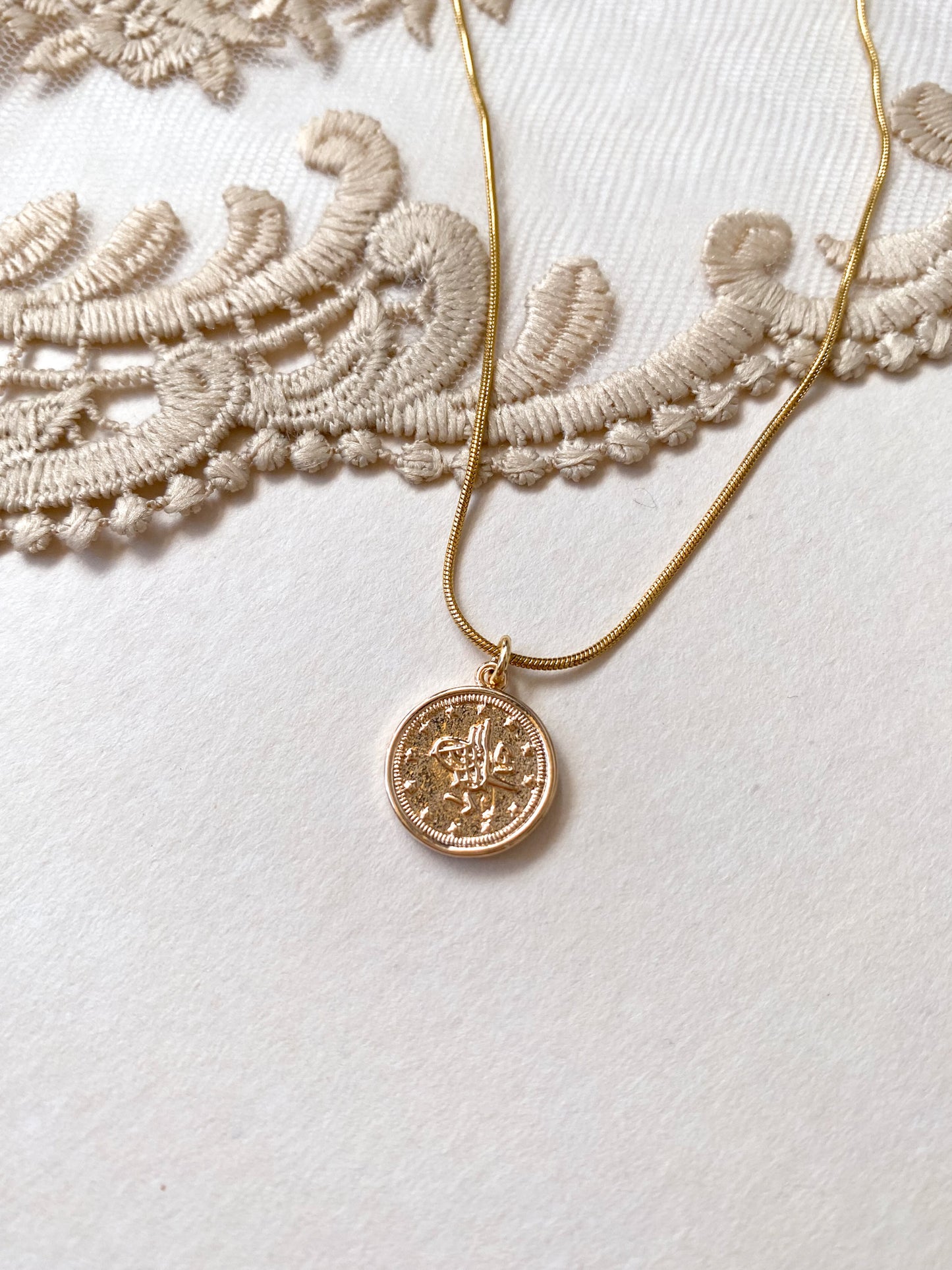 14K Gold-Plated Coin Necklace